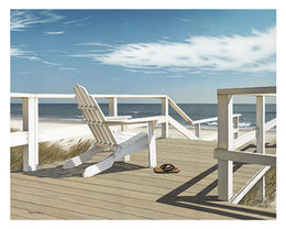 Sun Deck by Daniel Pollera - Coastal Art Print for Home Decor | 12x12 " Wall Art