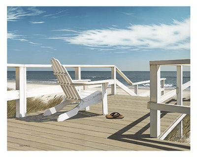 Sun Deck by Daniel Pollera - Coastal Art Print for Home Decor | 12x12 " Wall Art