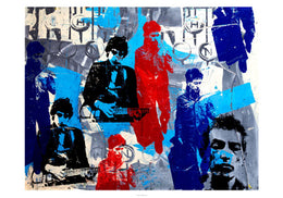 Collage II by Bobby Hill - Abstract Art Print, 14x24 " Modern Wall Décor