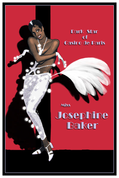 Joesphine Baker by Clifford Faust Wall Art Décor 18 x 12 Art Print