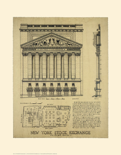 Framed New York Stock Exchange by Roger Vilar | 18 x 14