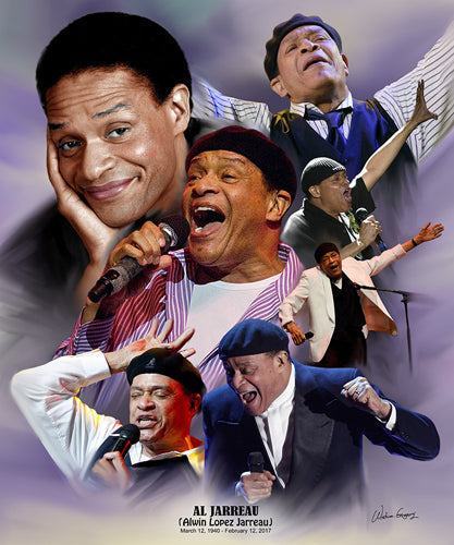 Framed Al Jarreau by Wishum Gregory | 11 x 8 ½