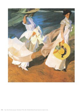 Beach Promenade by Joaquin Sorolla Wall Art Décor 30 x 24 Art Print