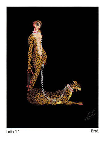 Framed Letter “L” by Erté - Romain de Tirtoff | 7 ¼ x 5 1/8