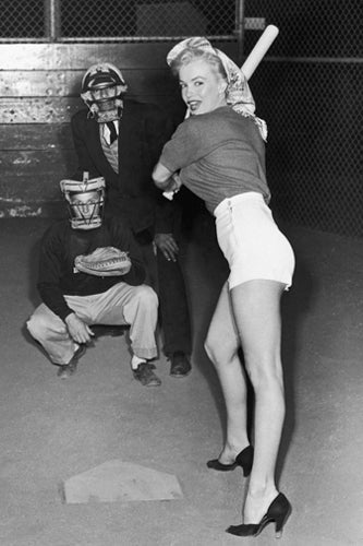 Framed Marilyn Monroe: Batting Practice 18 x 12
