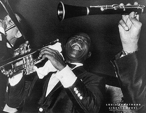 Framed Louis Armstrong: Joy (c. 1954-56) by Lisette Model | 24 x 30