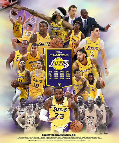 Framed Lakers Remix: Showtime 2.0 by Wishum Gregory | 25 x 20