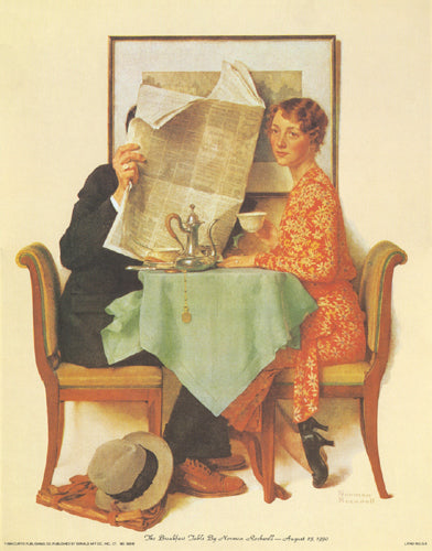 Framed The Breakfast Table by Norman Rockwell | 14 x 11