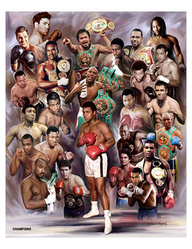 Framed Boxing Greats: Champions #3 by Wishum Gregory | 11 x 8 ½