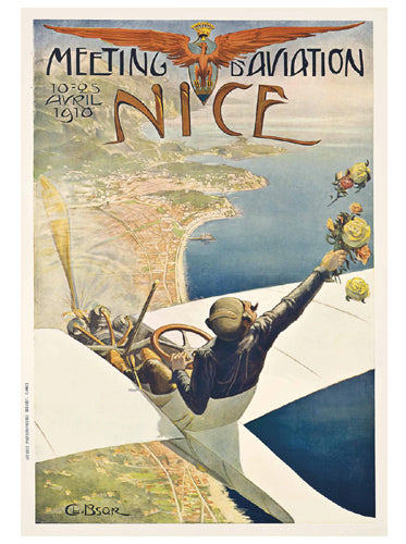 Meeting d'Aviation Nice, 1910 Art Print by | Vintage Aviation Wall Decor