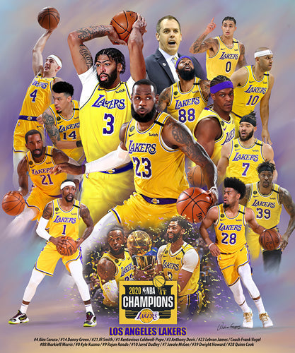 Framed Lakers Championship 2020 by Wishum Gregory | 24 x 20