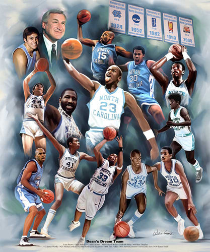 Framed Dean’s Dream Team by Wishum Gregory | 11 x 8 ½