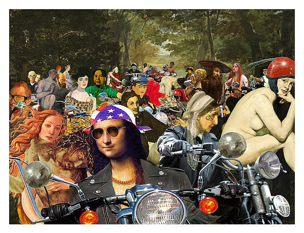 Framed Bikers sur l’Herbe by Barry Kite | 26 x 34