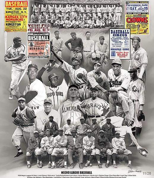Framed Negro League Baseball Legends by Wishum Gregory | 11 x 8 ½