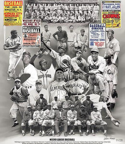 Framed Negro League Baseball Legends by Wishum Gregory | 11 x 8 ½
