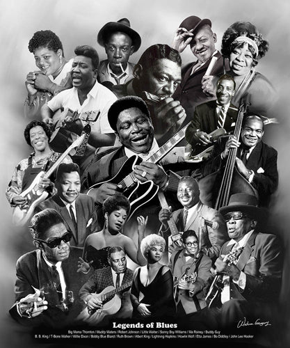 Legends of Blues by Wishum Gregory Wall Art Décor 11 x 8 ½ Art Print