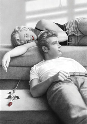 Framed Marilyn Monroe & James Dean: Rose by Paul Gassenheimer
