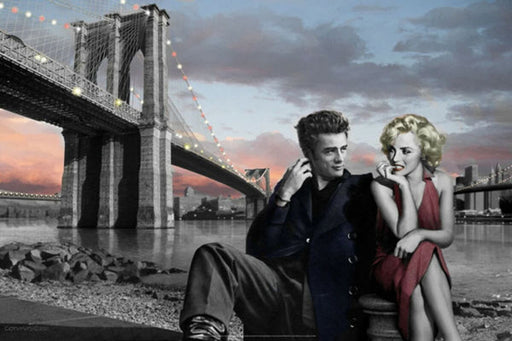 Framed Marilyn Monroe & James Dean: Brooklyn Bridge by Chris Consani