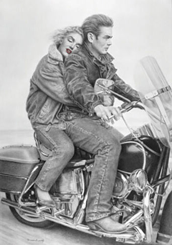 Framed Marilyn Monroe & James Dean: Speedbound by Paul Gassenheimer