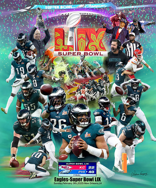 Framed Philadelphia Eagles: Super Bowl LIX by Wishum Gregory
