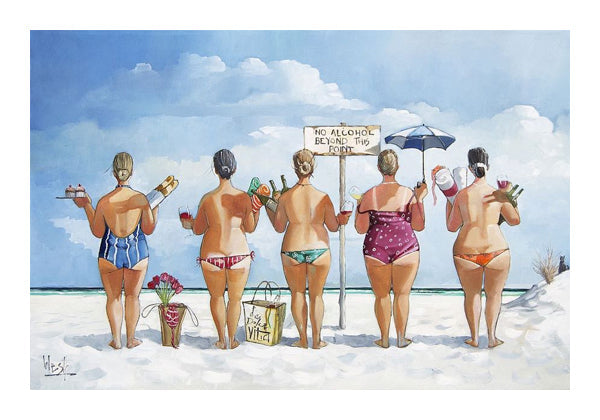 Framed No Alcohol Beyond This Point by Ronald West | 14 x 20