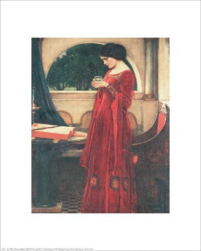The Crystal Ball Art Print by John William Waterhouse - 20x16 " Wall Decor