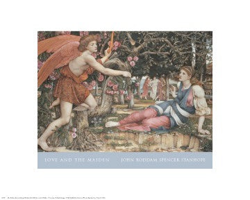 Love and the Maiden Art Print by John Roddam Spencer Stanhope - 16x20 " Pre-Raphaelite Wall Decor
