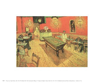 Vincent van Gogh The Night Cafe with Pool Table Art Print - 8x10 " Wall Art Décor