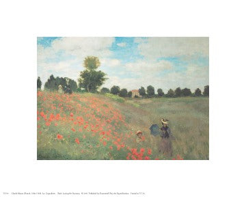 Les Coquelicots by Claude Monet - Impressionist Poppy Field Art Print | 8x10 " Wall Decor