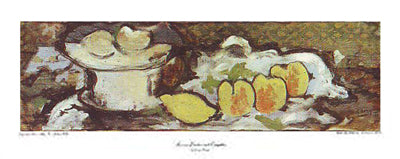 Framed Lemons, Peaches, and Compotier by Georges Braque | 13 x 32