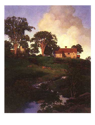 Framed Hunt Farm (Daybreak) by Maxfield Parrish | 30 1/4 x 23