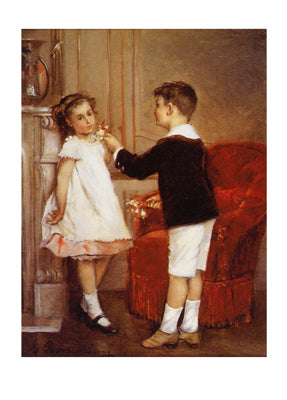 Framed Her First Bouquet by Albert Roosenboom | 19 1/2 x 14
