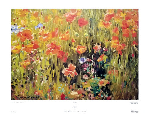 Framed Poppies by Robert William Vonnoh | 20 x 26