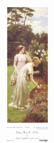 Framed Picking Flowers for a Posy by Charles Haigh-Wood | 21 x 8