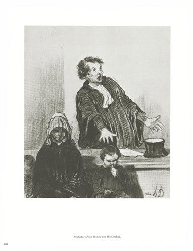 Framed Protector of the Widow and the Orphan by Honoré Daumier