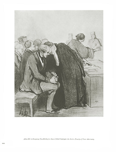 Framed Allow Me to Disparage You Mildly by Honoré Daumier | 13 x 10