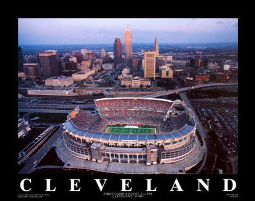 Cleveland, Ohio - Browns Stadium by Mike Smith Wall Art Décor 22 x 28 Art Print