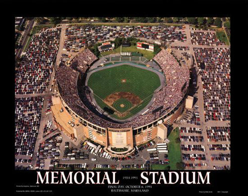 Memorial Stadium, Final Orioles Game - Baltimore, Maryland by Mike Smith Wall Art Décor 28 x 22 Art Print