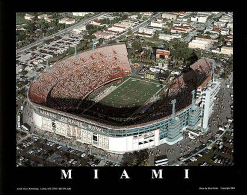Miami, Florida - Orange Bowl by Brad Geller Wall Art Décor 22 x 28 Art Print