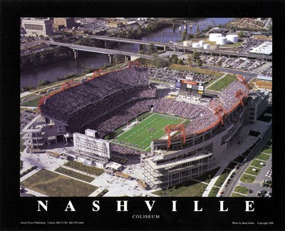 Nashville, Tennessee - Titans at Coliseum by Brad Geller Wall Art Décor 22 x 28 Art Print