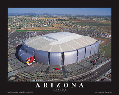 Arizona Cardinals, Phoenix University Stadium, Glendale, AZ by Mike Smith Wall Art Décor 22 x 28 Art Print