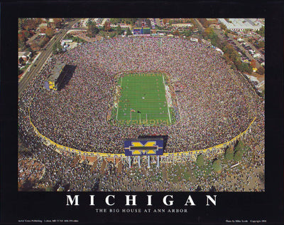Framed Michigan Stadium - University of Michigan, Ann Arbor by Mike Smith