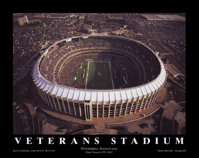 Framed Veterans Stadium - Philadelphia, Pennsylvania (Eagles) by Mike Smith