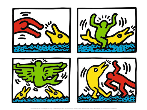 Framed Pop Framed V by Keith Haring | 11 7/8 x 15 3/4