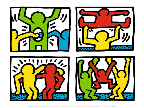 Framed Pop Framed Quad I, 1987 by Keith Haring | 11 7/8 x 15 3/4