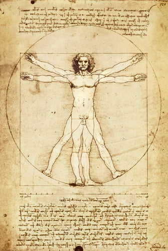 Framed Vitruvian Man by Leonardo da Vinci | 36 x 24