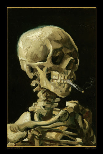 Skull with Cigarette, 1885 by Vincent van Gogh Wall Art Décor 36 x 24 Art Print