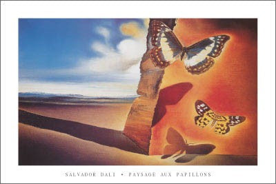 Paysage aux Papillons by Salvador Dali Wall Art Décor 24 x 36 Art Print