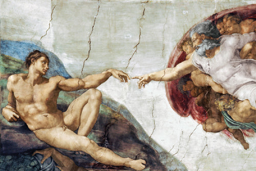 The Creation of Adam by Michelangelo Buonarrati Wall Art Décor 24 x 36 Art Print