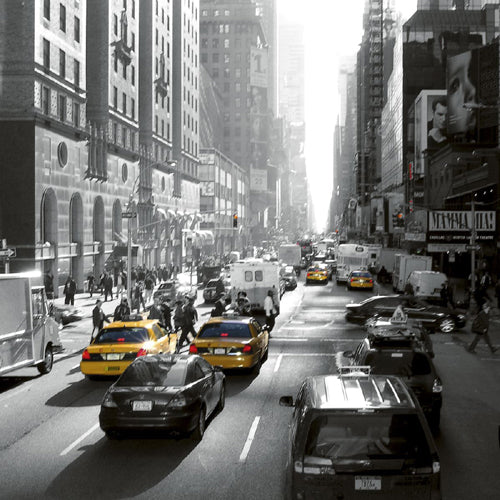 Sunset on Broadway, New York by Dominique Obadia Wall Art Décor 11 7/8 x 11 7/8 Art Print